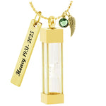 Hourglass Square Gold Necklace Ash Urn - Love Charms™ Option 