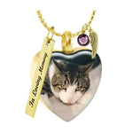 Pet Color Photo Gold Pendant Heart Jewelry Ashes Urn - Love Charms® Option 