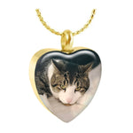Pet Color Photo Gold Pendant Heart Jewelry Ashes Urn - Love Charms® Option 