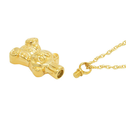 Gold Bear Pendant Urn - Love Charms™ Option