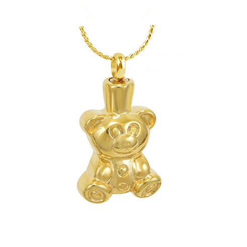 Gold Bear Pendant Urn - Love Charms™ Option