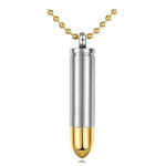 Gold Tip Bullet 357 Magnum Pendant Urn - Love Charms Option