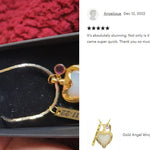 Angel Wings Moonstone Gold Pendant Ash Urn - Love Charms® Option