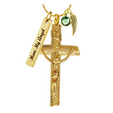 Unisex Gold Wooden Cross Urn - Love Charms™ Option