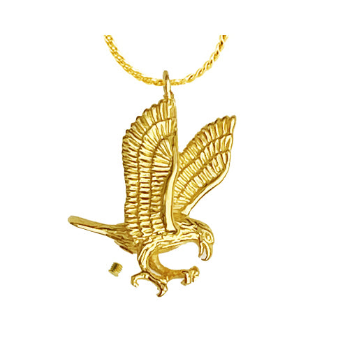 Golden Eagle Cremation Jewelry Urn - Love Charms™ Option