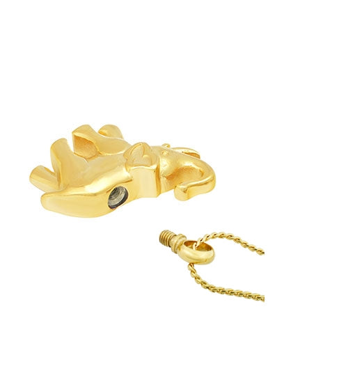 Golden Happy Elephant Pendant Ash Urn - Love Charms Option