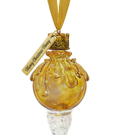 Golden Snowball Icicle Ornament Keepsake - Love Charms® Option