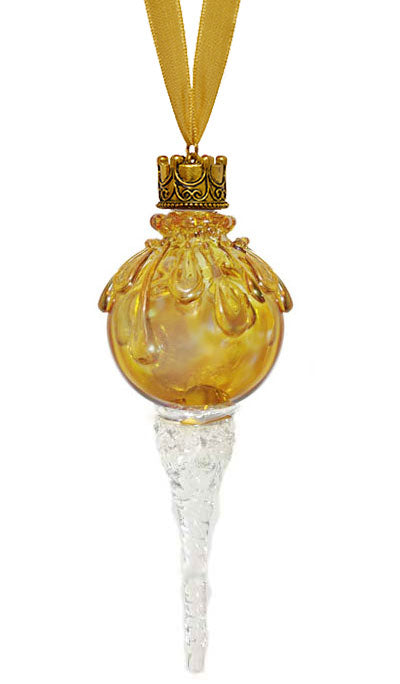 Golden Snowball Icicle Ornament Keepsake Urn