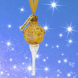 Golden Snowball Icicle Ornament Keepsake - Love Charms® Option