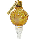 Golden Snowball Icicle Ornament Keepsake - Love Charms® Option