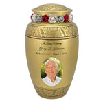 Golden Wings Photo Cremation Adult Urn - Tribute Wreath™ - Pro Personalization - Burial Vault Option