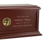 Golf Club Medallion Wood Cremation Urn