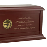 Golf Club Medallion Wood Cremation Urn
