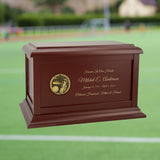 Golf Club Medallion Wood Cremation Urn
