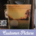 Sunset Golf Club Memorial Urn - Gold Metal Urn