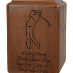 Custom Wood Golfer Urn 