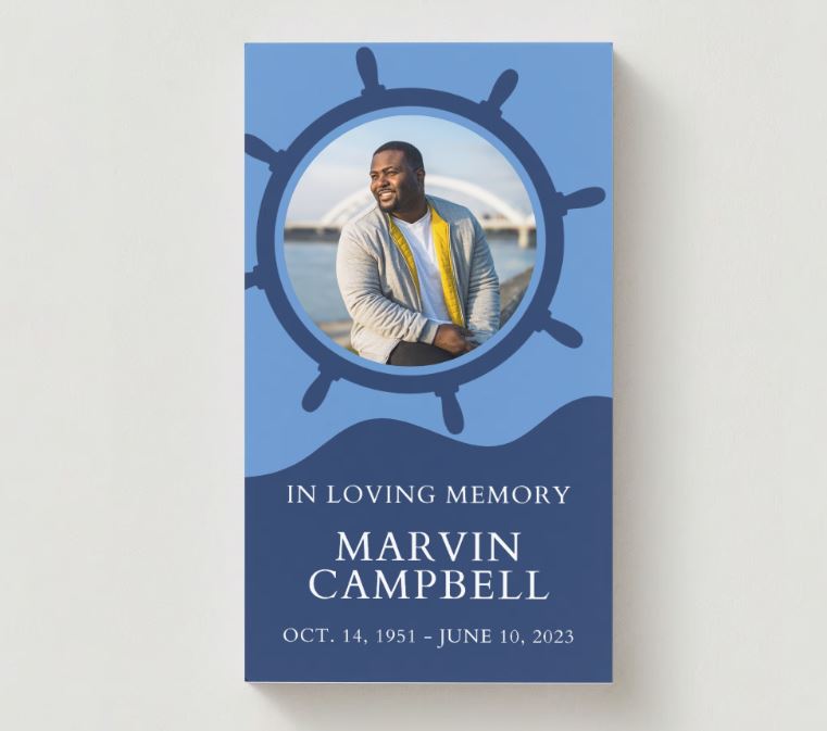 Gone Fishing Photo Memorial Cards - Funeral  Cards - Celebration of Life Cards