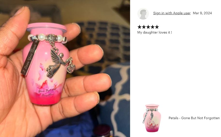Petals Gone But Not Forgotten Mini Urn - Love Charms® Option