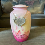 Heart Medallion Urn Name Plate - Birth & Passing Stone Option