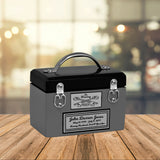 Toolbox Gray Keepsake Urn -  Free Crossed Wrenches or Hammers Plate 