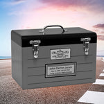 Toolbox Gray Adult Cremation Urn - Free Crossed Wrenches or Hammers Plate