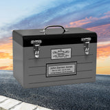 Toolbox Gray Adult Cremation Urn - Free Crossed Wrenches or Hammers Plate