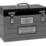 Toolbox Gray Adult Cremation Urn - Free Crossed Wrenches or Hammers Plate