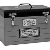 Toolbox Gray Adult Cremation Urn - Free Crossed Wrenches or Hammers Plate