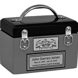 Toolbox Gray Keepsake Urn -  Free Crossed Wrenches or Hammers Plate 