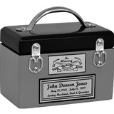 Toolbox Gray Keepsake Urn -  Free Crossed Wrenches or Hammers Plate 