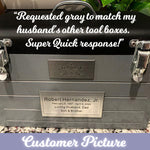 Toolbox Gray Adult Cremation Urn - Free Crossed Wrenches or Hammers Plate
