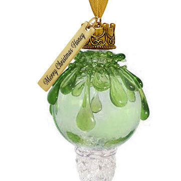 Green Snowball Icicle Ornament Keepsake - Love Charms® Option