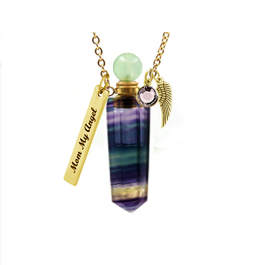 Green Rainbow Crystal Ash Necklace Urn - Love Charms® Option