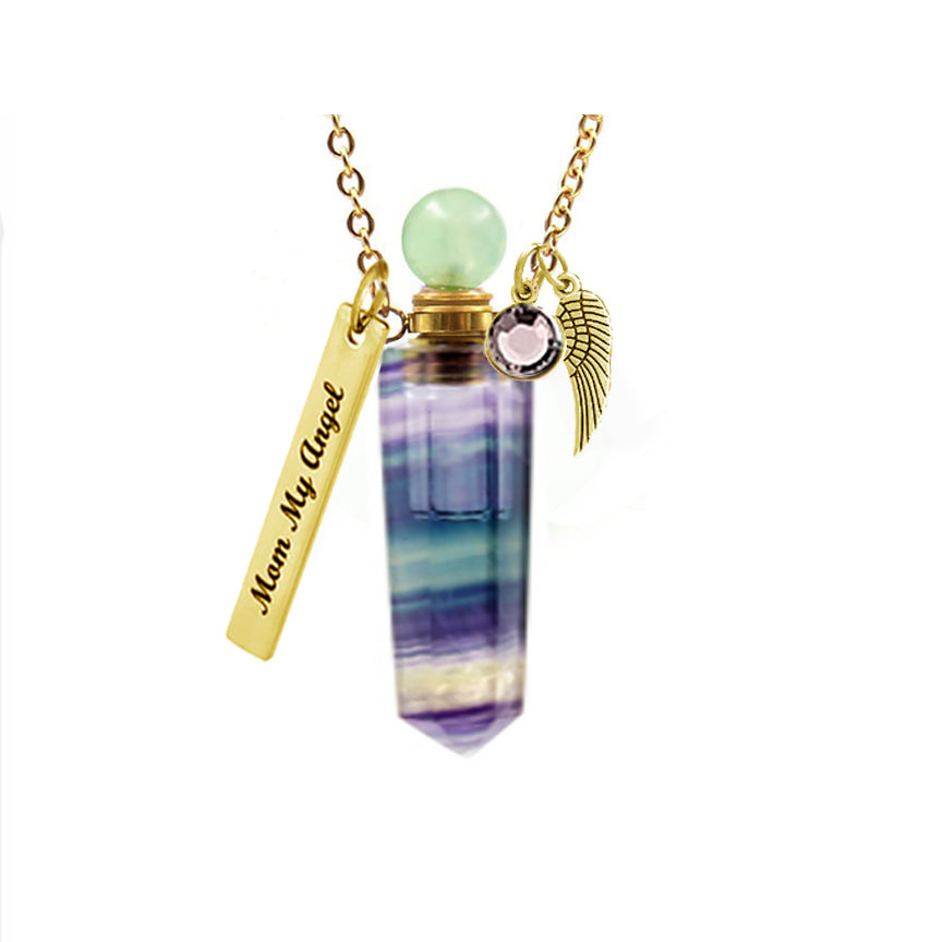Green Rainbow Crystal Ash Necklace Urn - Love Charms® Option