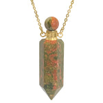 Unakite Gemstone Crystal Cremation Jewelry Ash Necklace Urn - Love Charms® Option