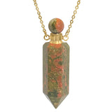 Unakite Gemstone Crystal Cremation Jewelry Ash Necklace Urn - Love Charms® Option