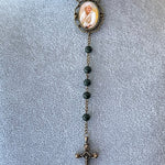 Antiqued Large Photo Rosary Necklace Urn