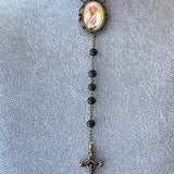 Antiqued Large Photo Rosary Necklace Urn
