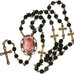 Antiqued Large Photo Rosary Necklace Urn