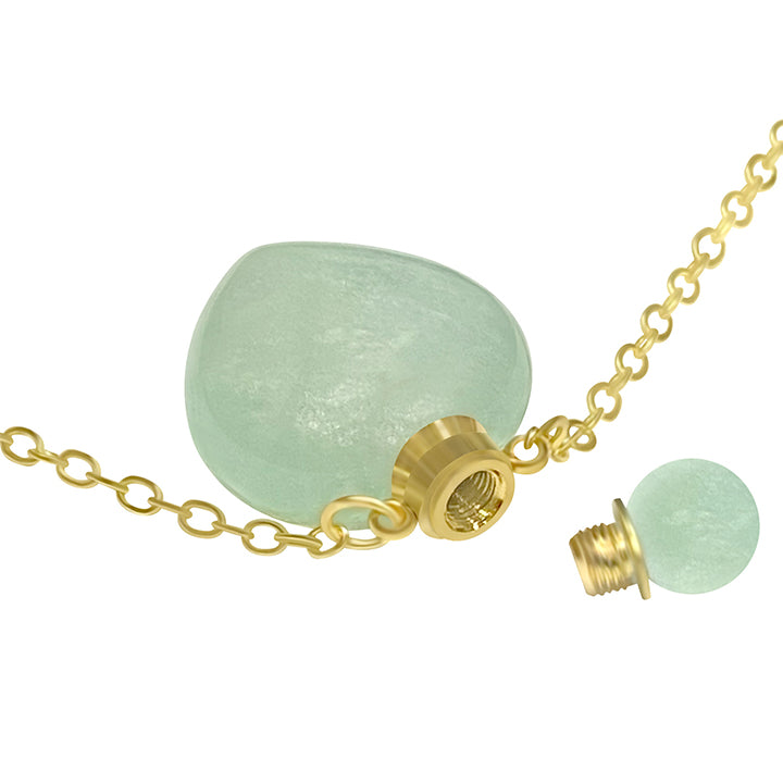 Green Crystal Heart Cremation Jewelry Ash Necklace Urn - Love Charms® Option