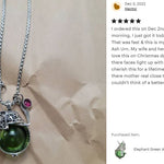 Elephant Head Green Glass Ash Pendant Urn - Love Charms™ Option