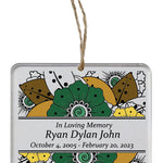 Flowers Memorial Ornament - 3 Lines of Personalization