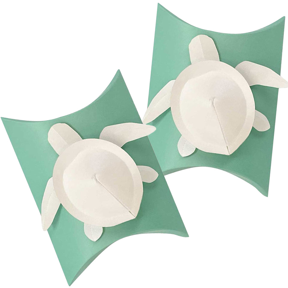 Sea Turtle Green Mini Peaceful Pillow® Water Burial Urn - Set of 2 