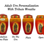 Guadalupe Medium or Adult Cremation Urn - Tribute Wreath™ - Pro Personalization - Burial Vault Option