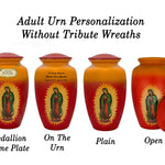 Guadalupe Medium or Adult Cremation Urn - Tribute Wreath™ - Pro Personalization - Burial Vault Option