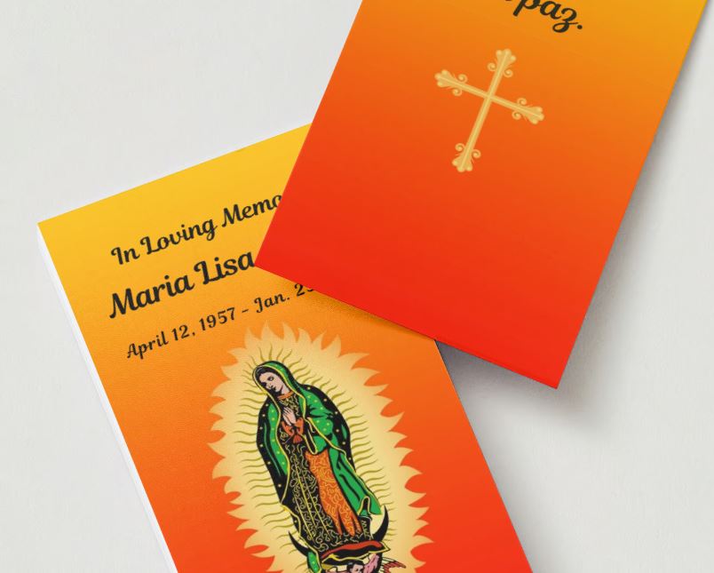 Guadalupe Memorial Cards - Funeral  Cards - Celebration of Life Cards