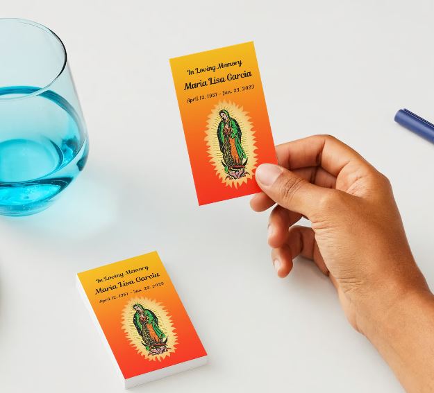 Guadalupe Memorial Cards - Funeral  Cards - Celebration of Life Cards