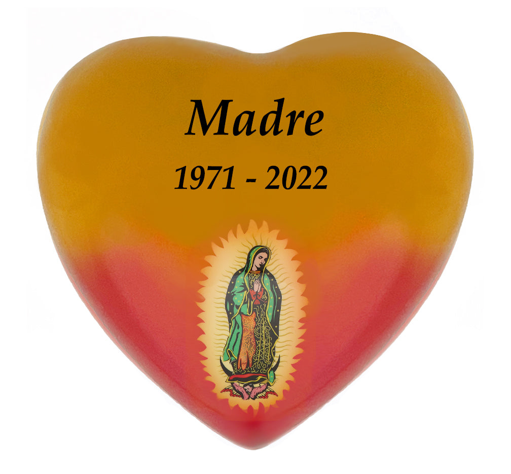 Guadalupe Heart Keepsake Urn - Heart Stand Option