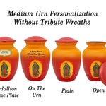 Guadalupe Medium or Adult Cremation Urn - Tribute Wreath™ - Pro Personalization - Burial Vault Option
