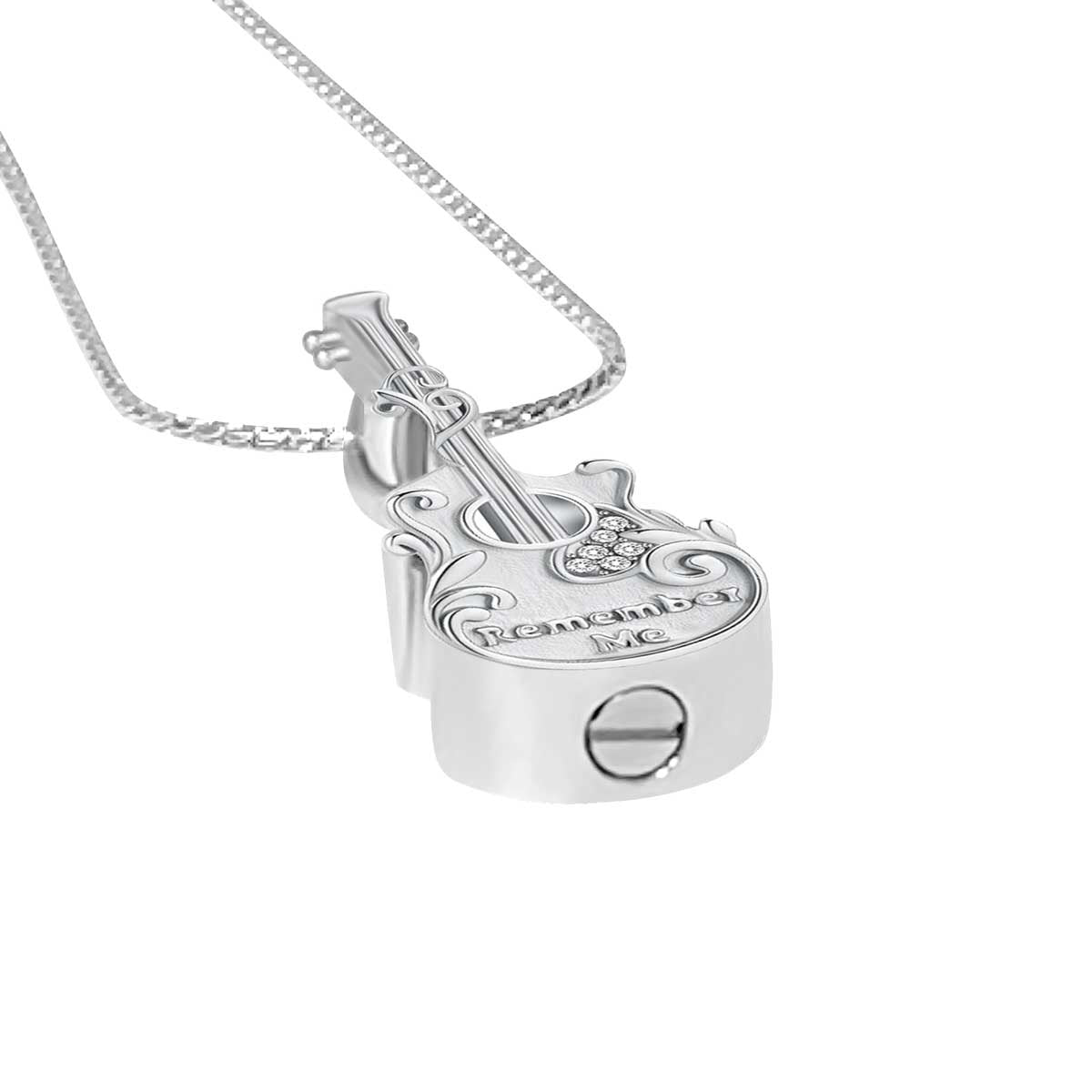 Remember Me Guitar Cremation Jewelry Pendant Urn - Love Charms® Options